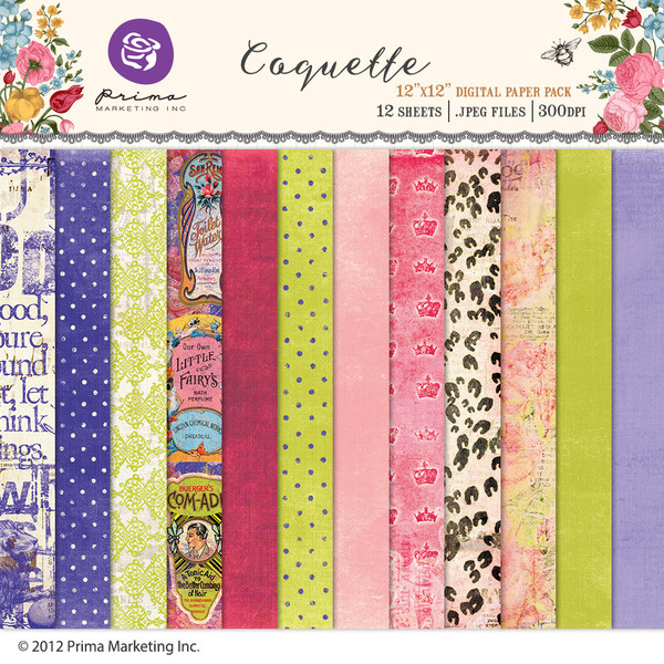 Coquette digital paper pack
