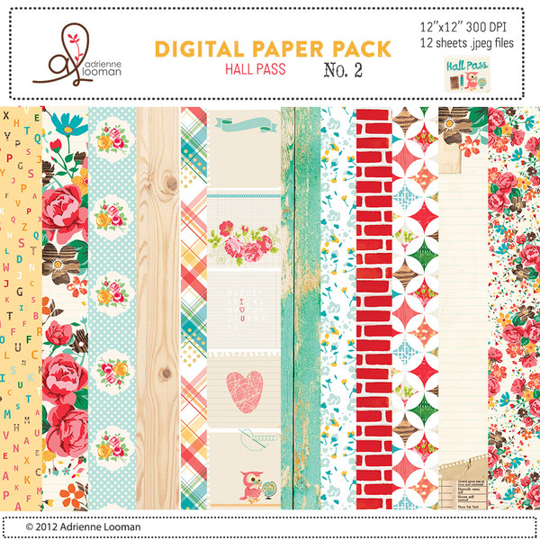 Hall Pass digital paper pack 2