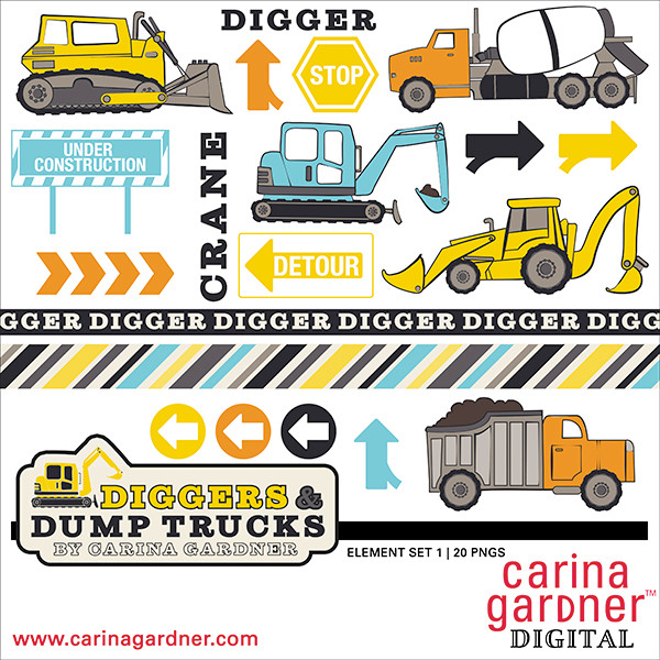 Diggers and Dump Trucks Element Pack 1