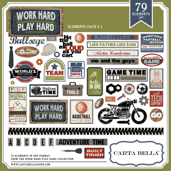 Work Hard Play Hard Element Pack 1