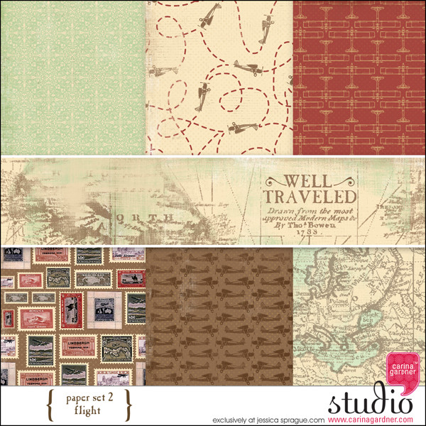 WELL TRAVELED Paper Set 2 Flight