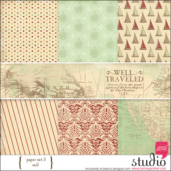 WELL TRAVELED Paper Set 3 Sail