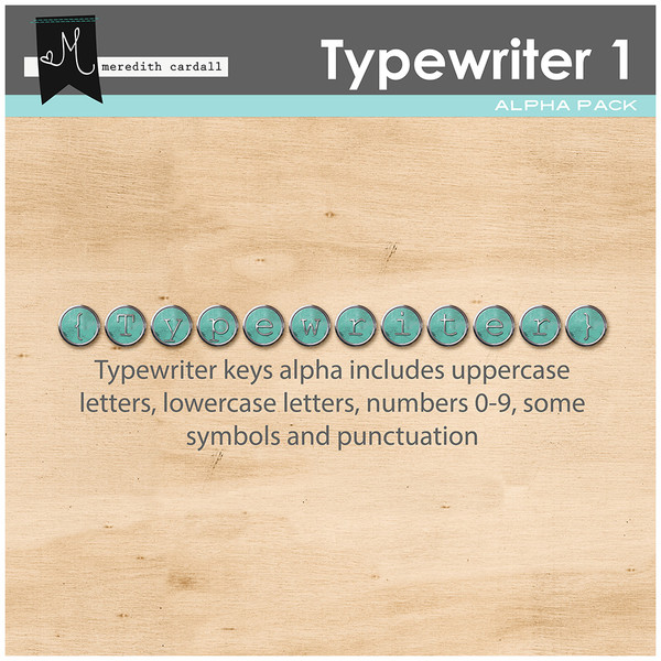 Typewriter Alpha- Turquoise
