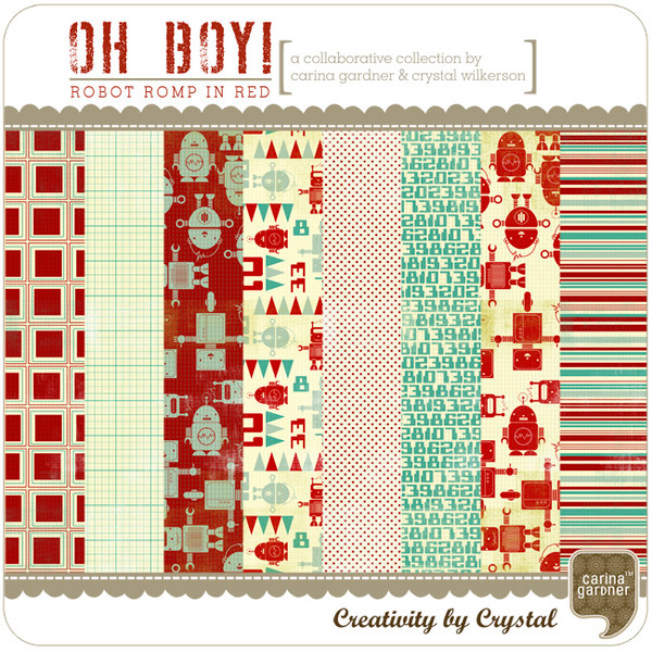 Oh Boy! Papers - Robot Romp in Red