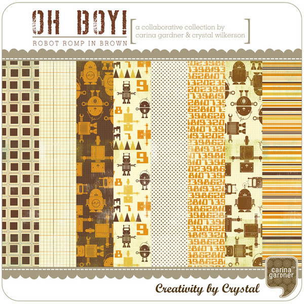Oh Boy! Papers - Robot Romp in Brown