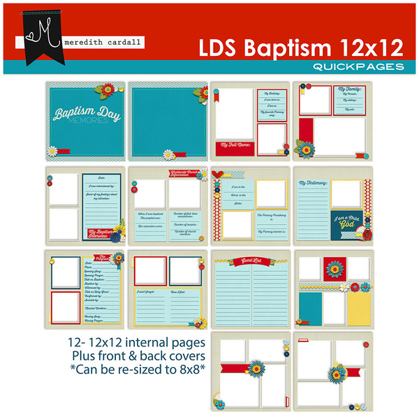 LDS Baptism QuickPages 12x12