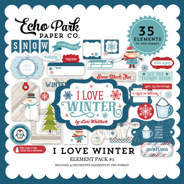 I Love Winter Element Pack 1