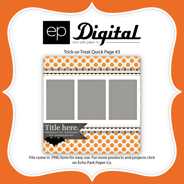 Tricks & Treats Quick Page Layout #3
