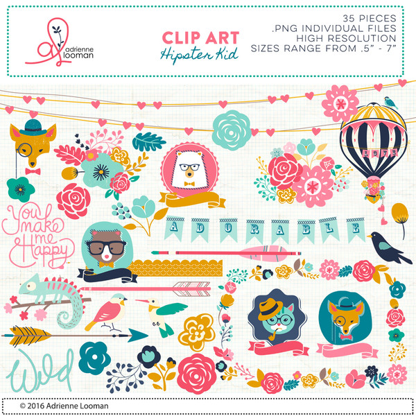 Hipster Kid clip art