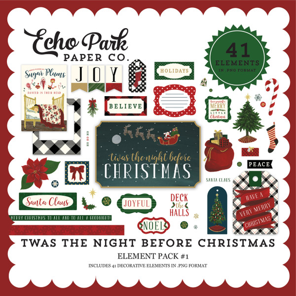 Twas the Night Before Christmas Element Pack #1