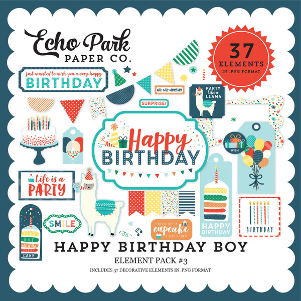 Happy Birthday Boy Element Pack #3