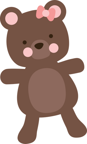 Hello Baby Girl Teddy Bear SVG Cut File - Snap Click Supply Co.