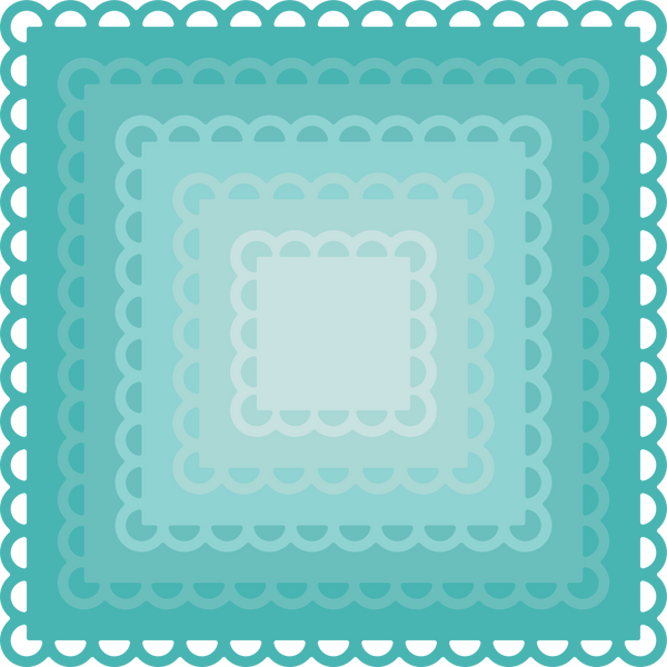 Scallop Nesting Square SVG Cut File