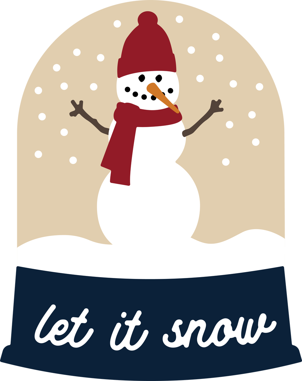 Download Let It Snow Snow Globe SVG Cut File - Snap Click Supply Co.
