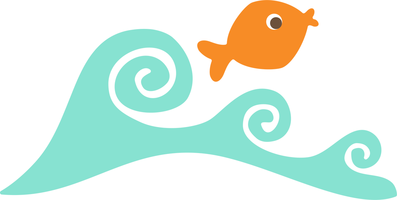 Fish and Wave SVG Cut File - Snap Click Supply Co.