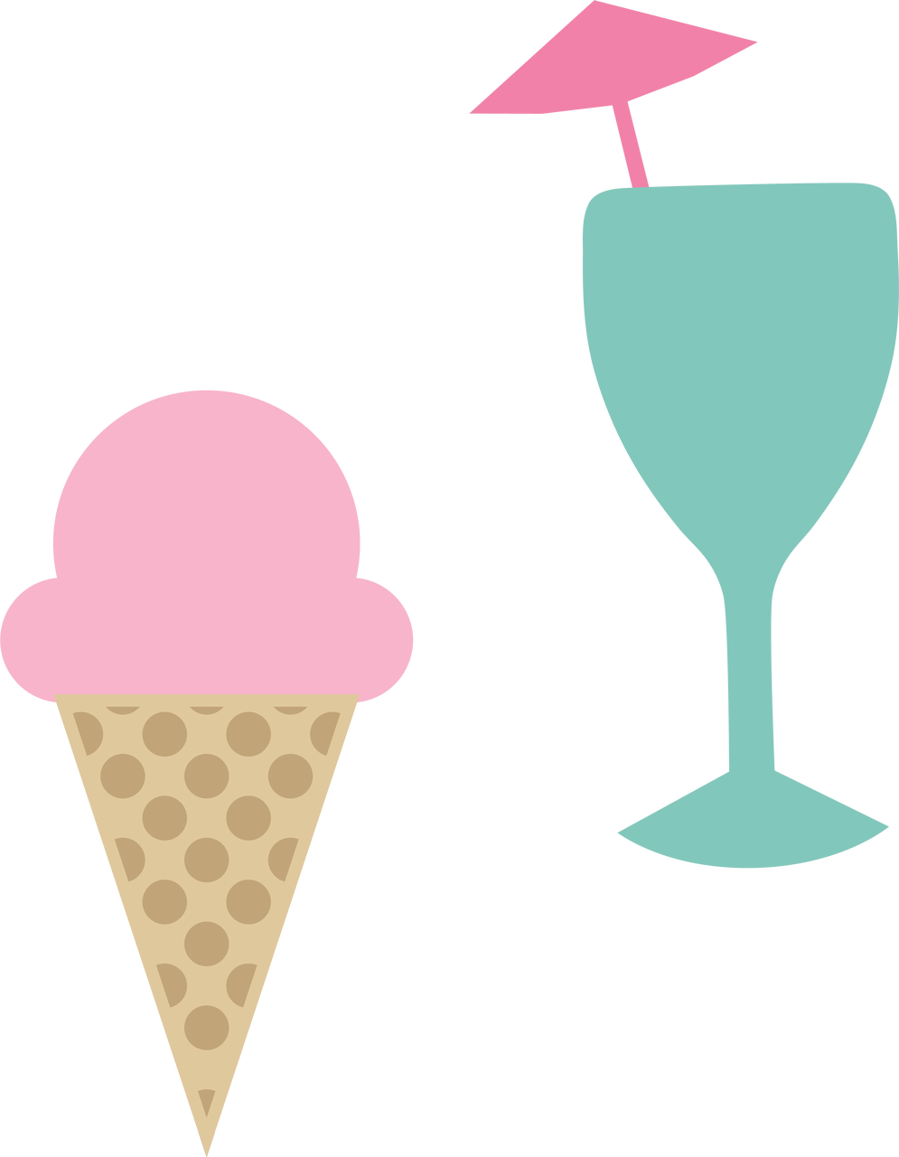 Ice Cream and Drink SVG Cut File