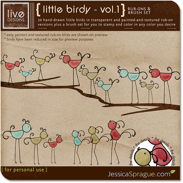 Little Birdy Vol.1 - Rub-Ons & Brushes