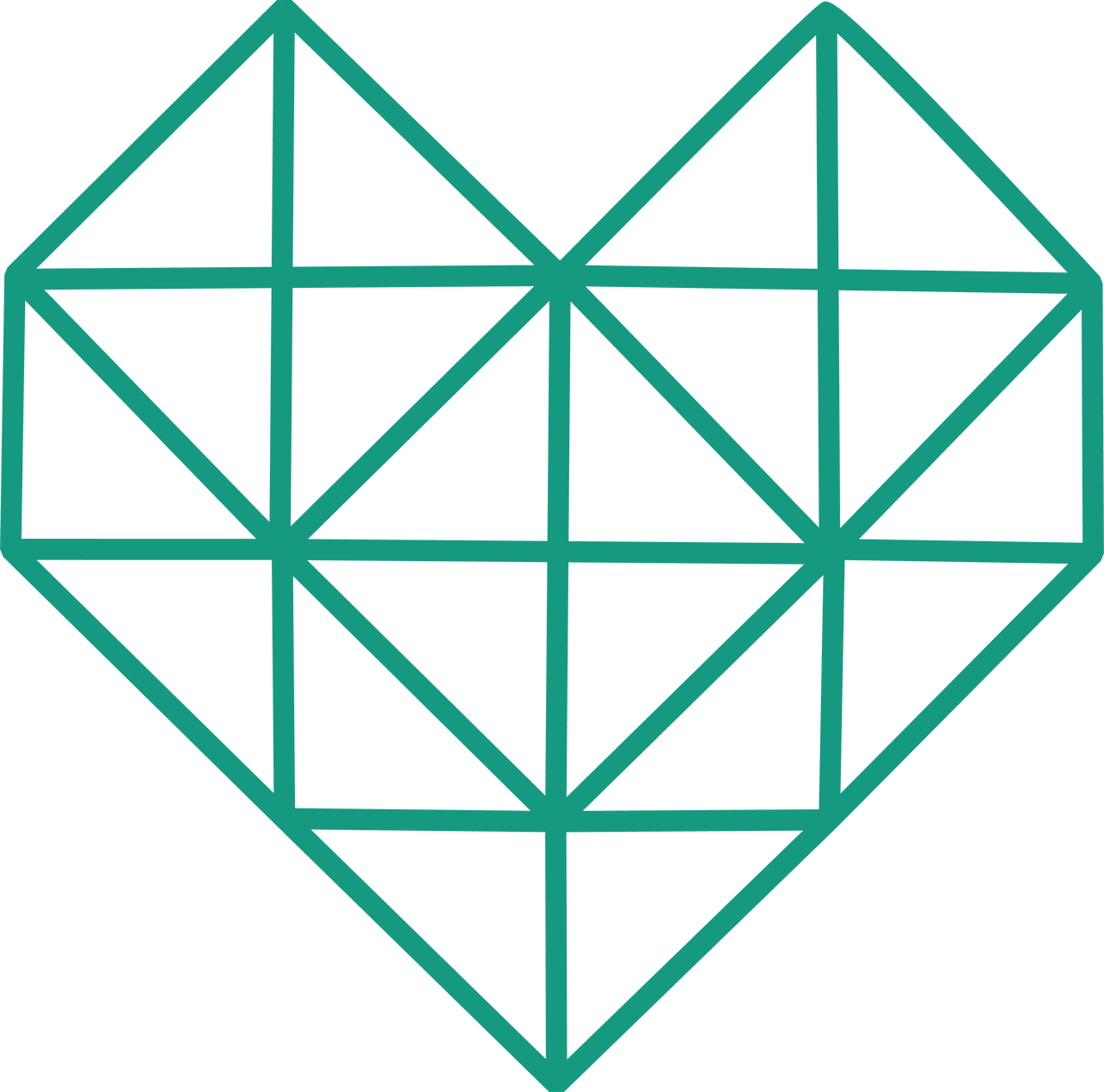 Geometric Heart Outline SVG Cut File