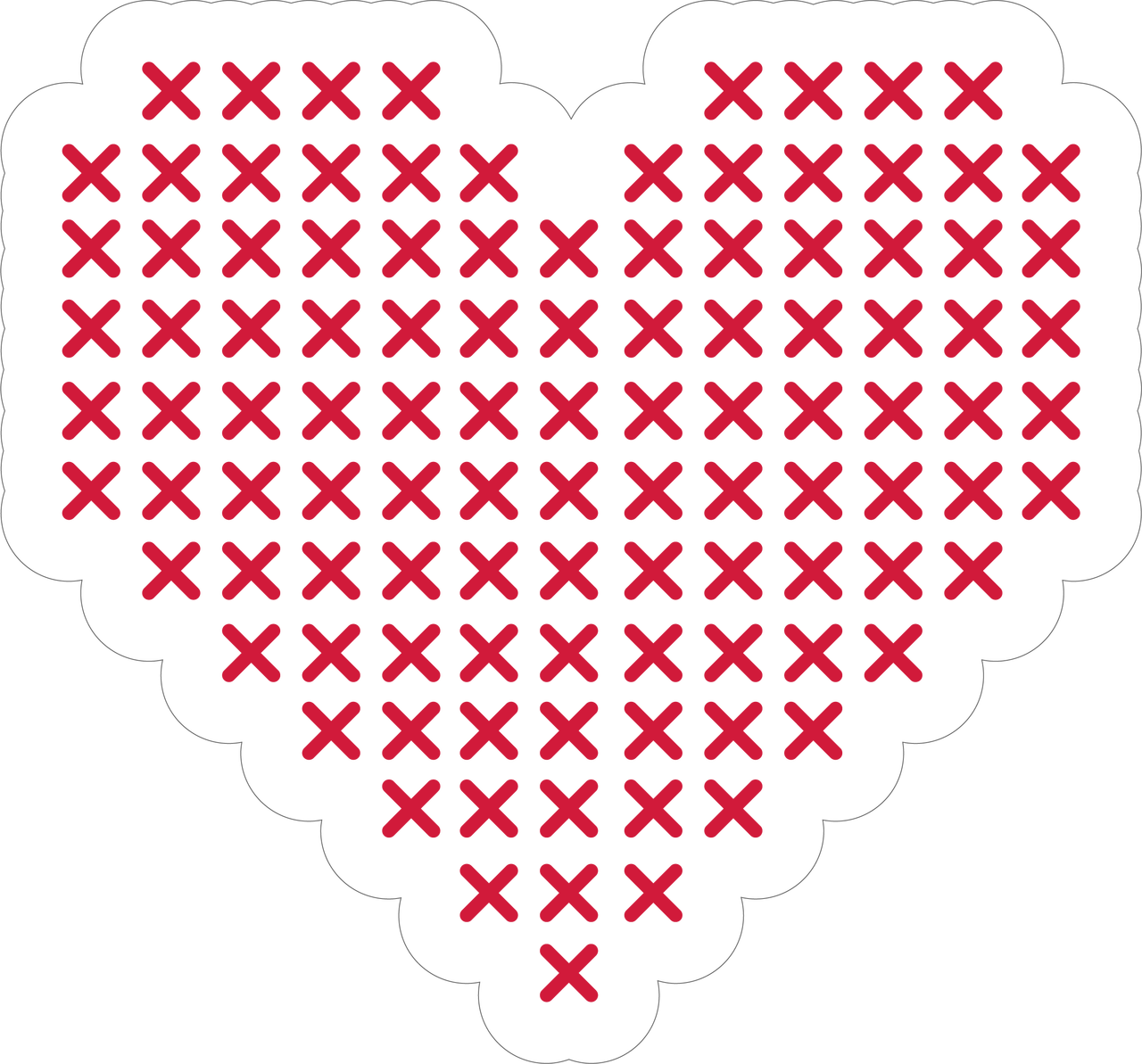 Cross Stitch Heart SVG Cut File