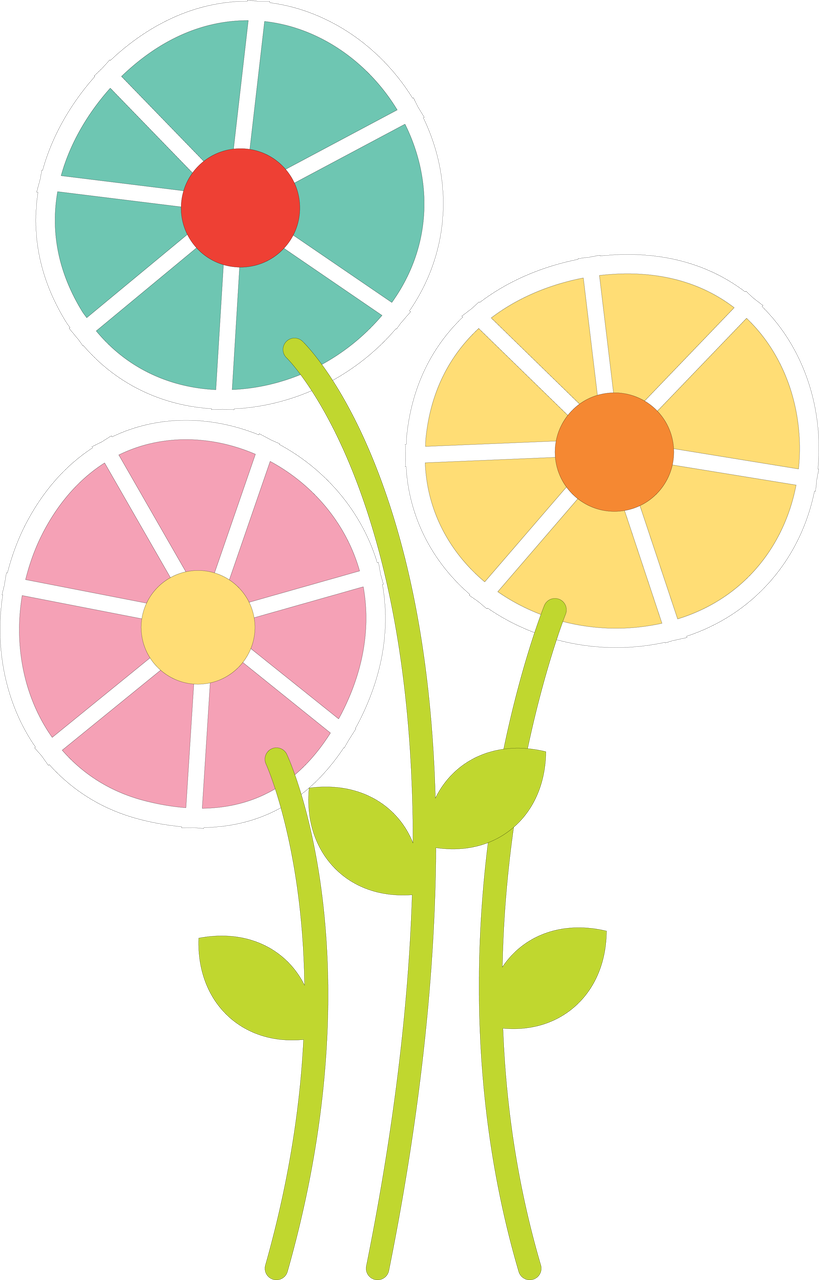 Three Spring Flowers SVG Cut File