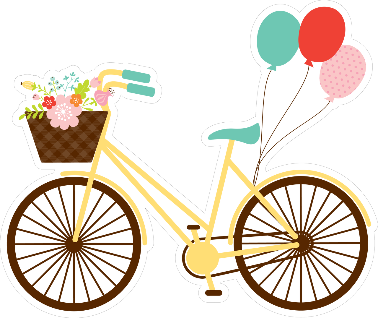 Bike with Balloons Print & Cut File