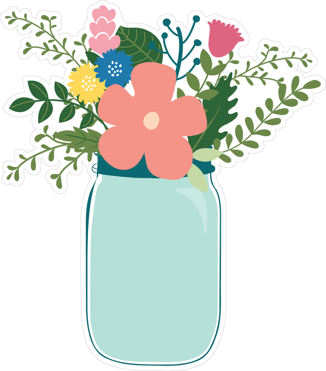 Flower Jar Print & Cut File Snap Click Supply Co.