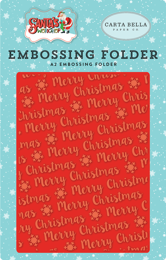 Santa's Workshop Embossing Folder - Merry Christmas Snowflake