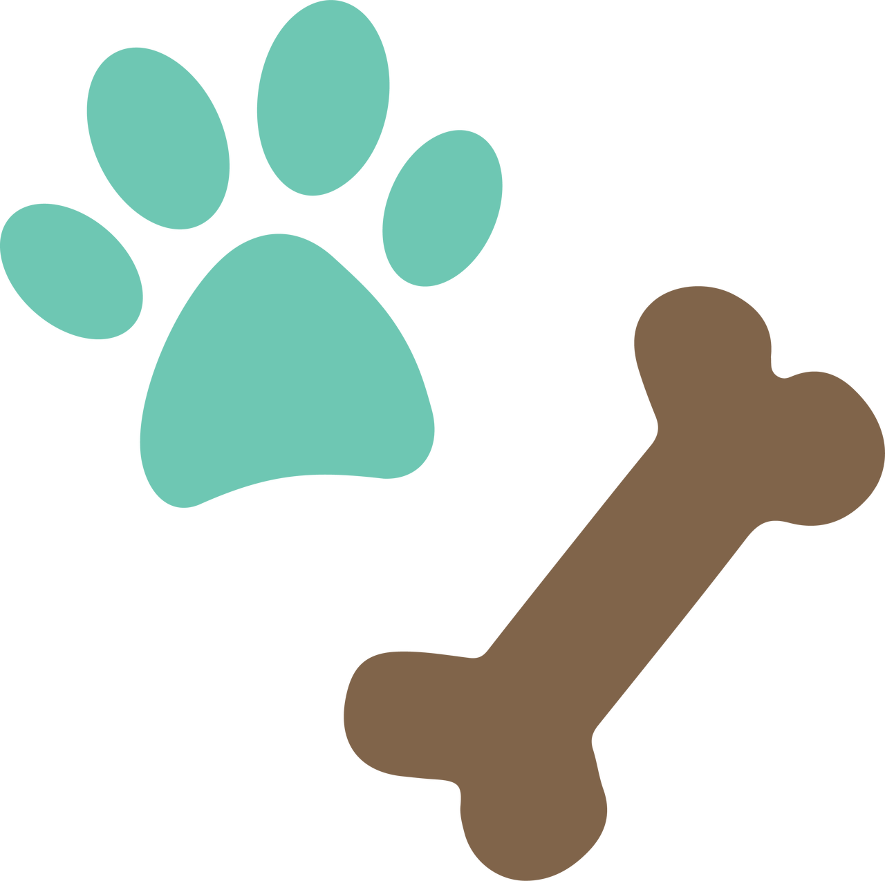 Paw and Dog Bone SVG Cut File