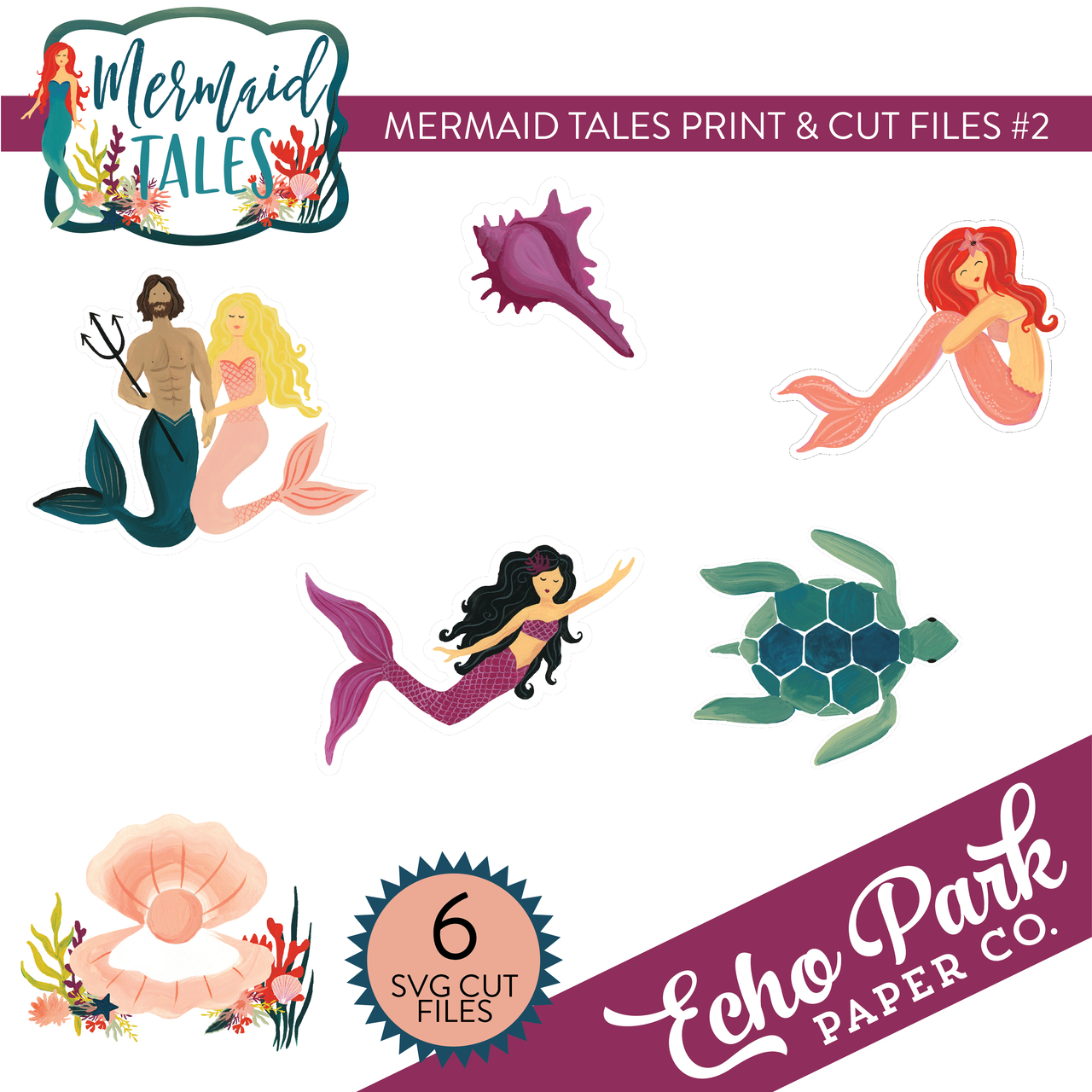 Mermaid Tales Print & Cut Files #2