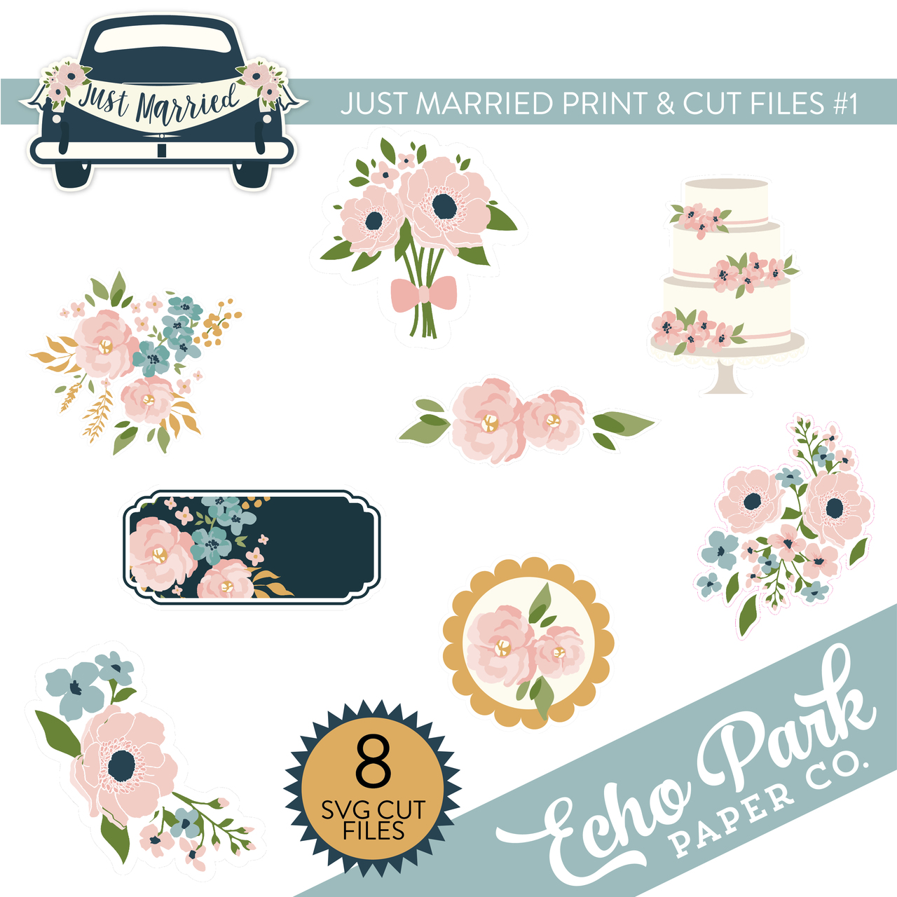 Just Married Print & Cut Files #1