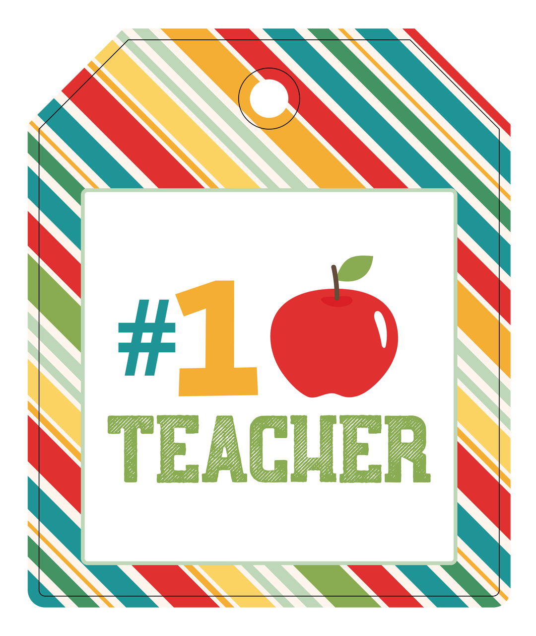 #1 Teacher Tag Print & Cut File