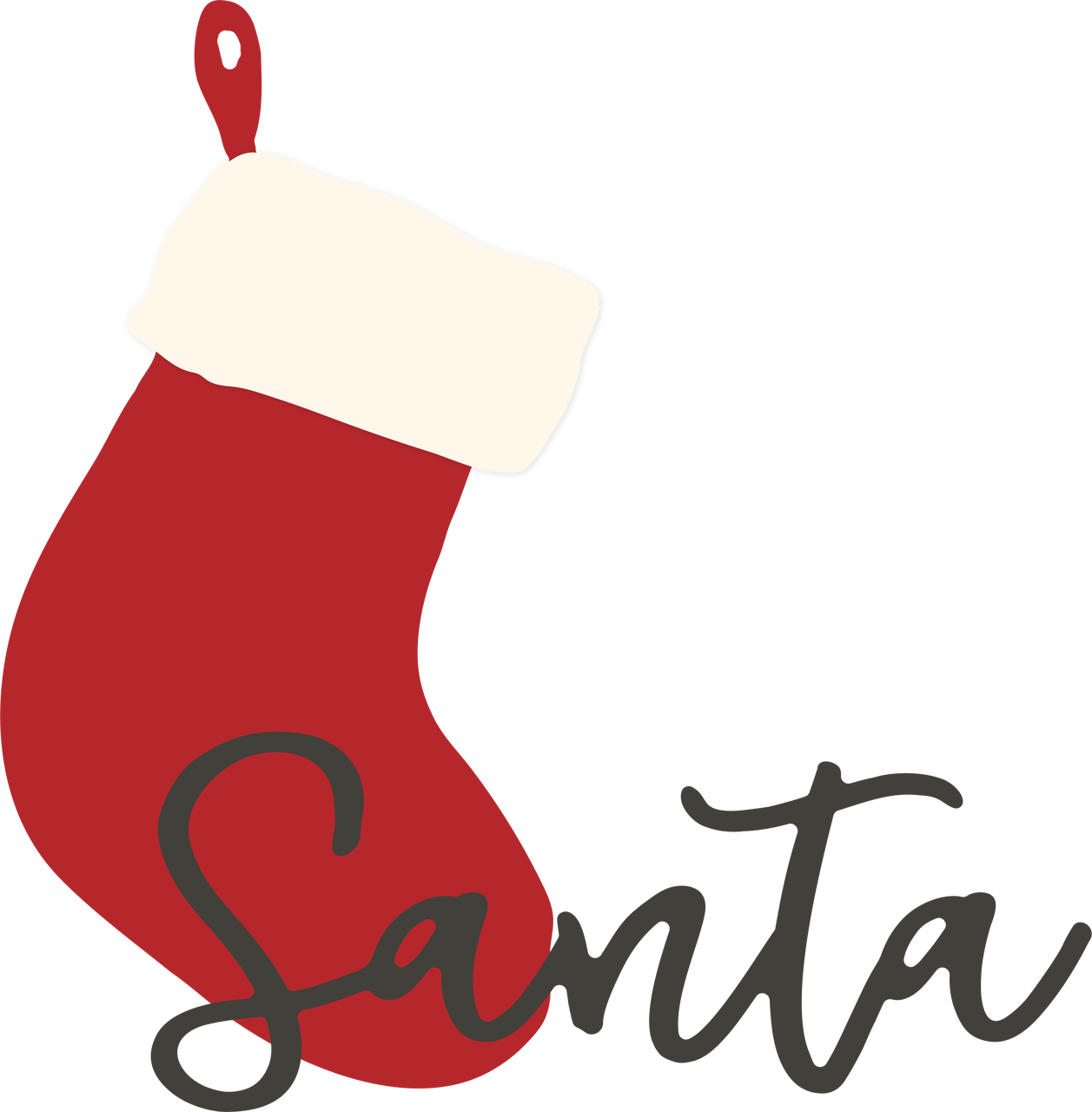 Santa and Stocking SVG Cut File