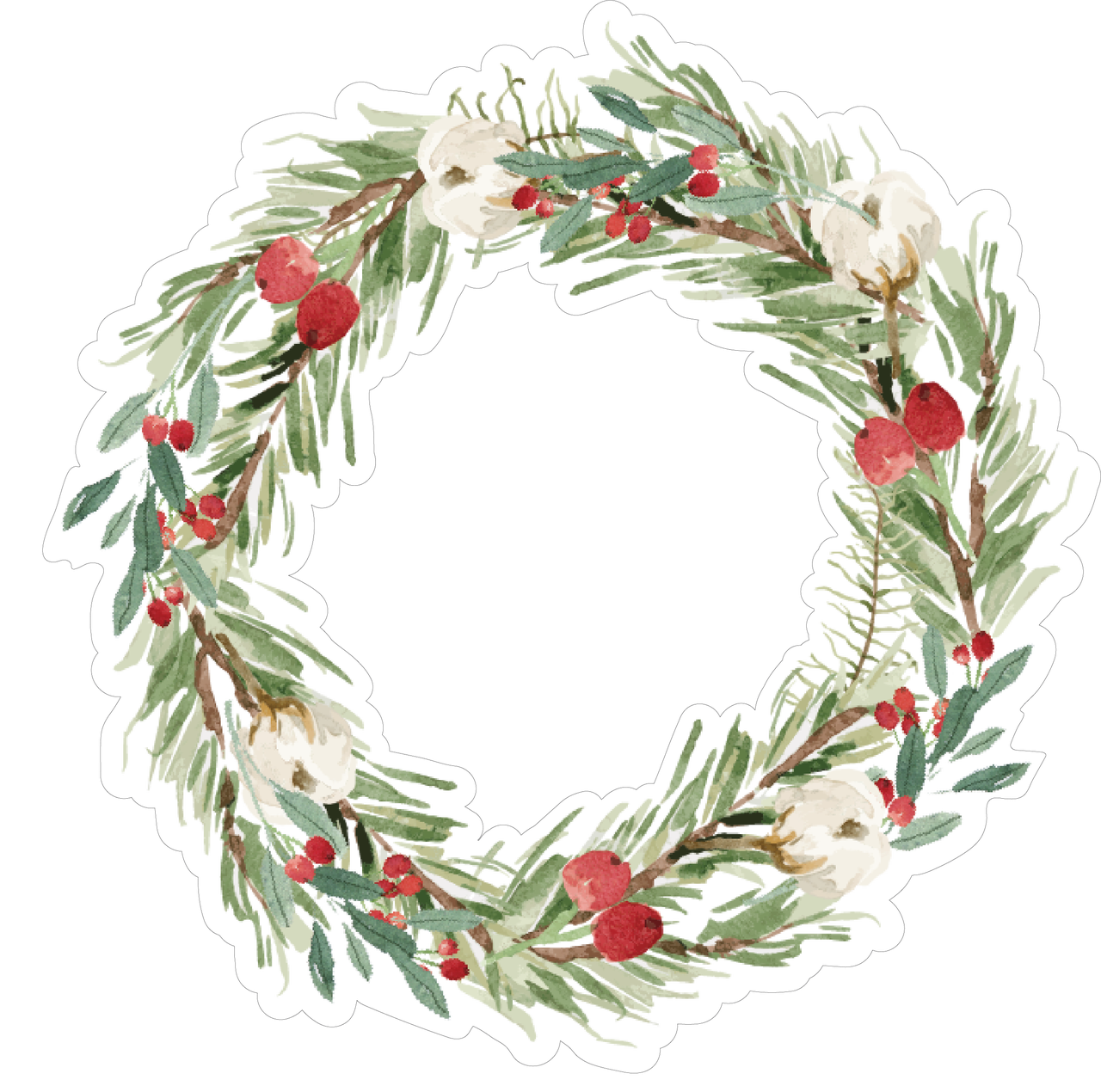 Christmas Wreath Print Cut File Snap Click Supply Co