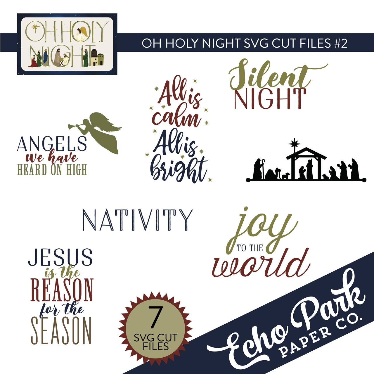 Oh Holy Night SVG Cut Files #2