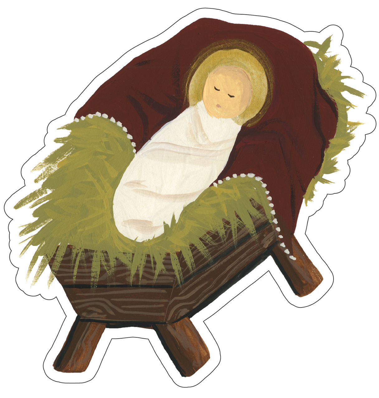 Jesus In A Manger Print & Cut File