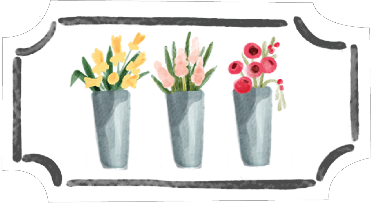 Flower Pots Flat Card Print & Cut File