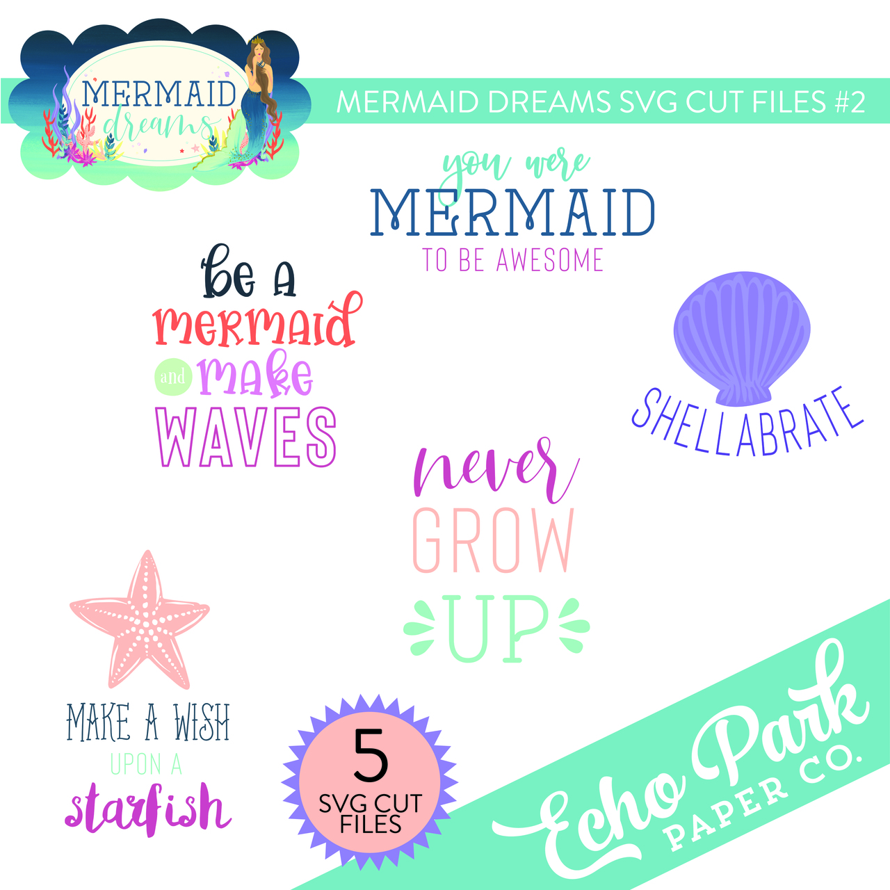 Mermaid Dreams SVG Cut Files #2
