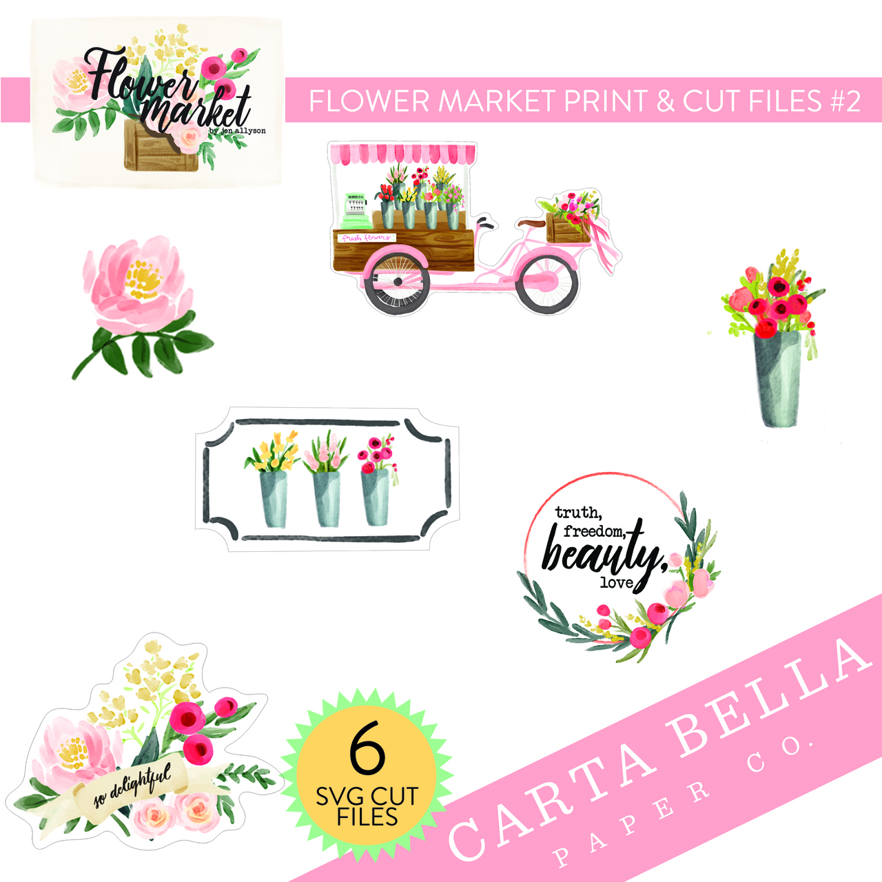 Flower Market Print & Cut Files #2