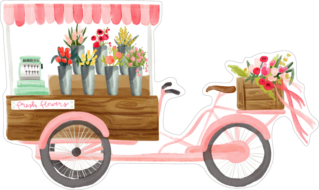 Flower Bike Print & Cut File