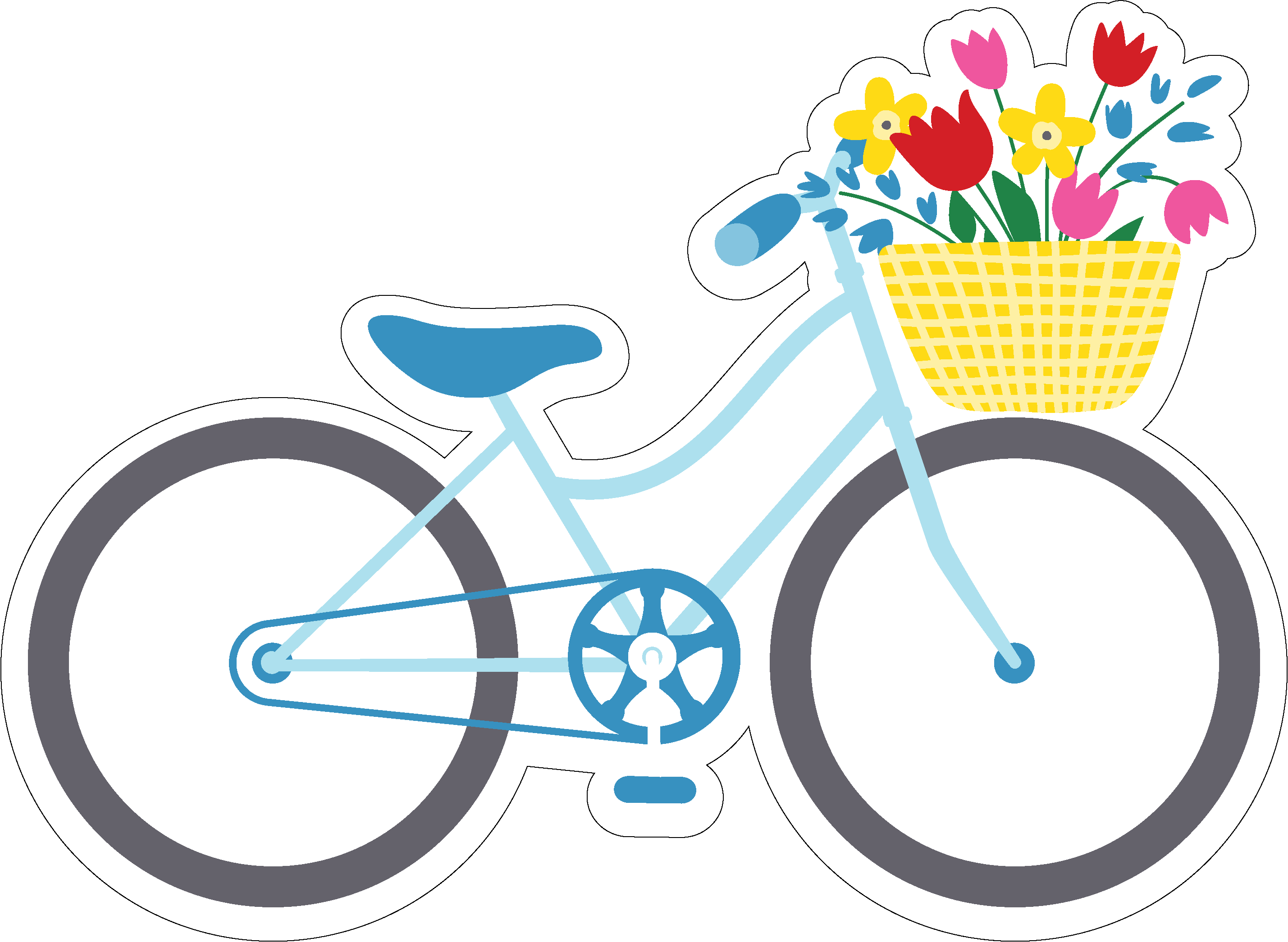 Bike with Basket Print & Cut File