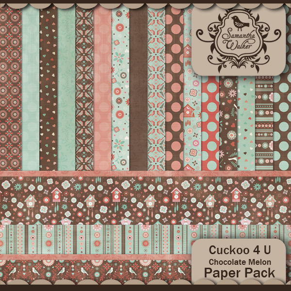 Cuckoo 4 U Chocolate Patterned Paper