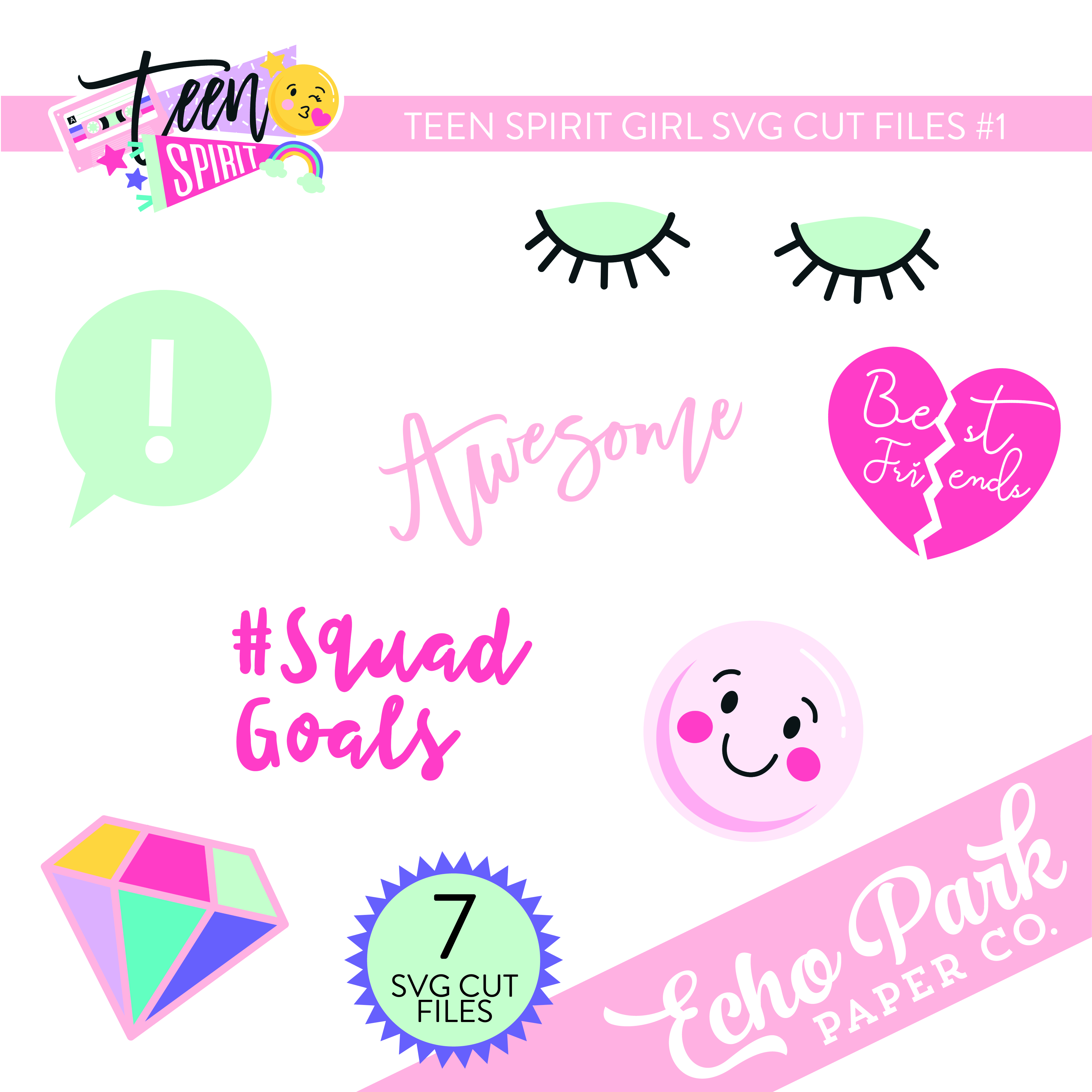 Teen Spirit Girl SVG Cut Files #1