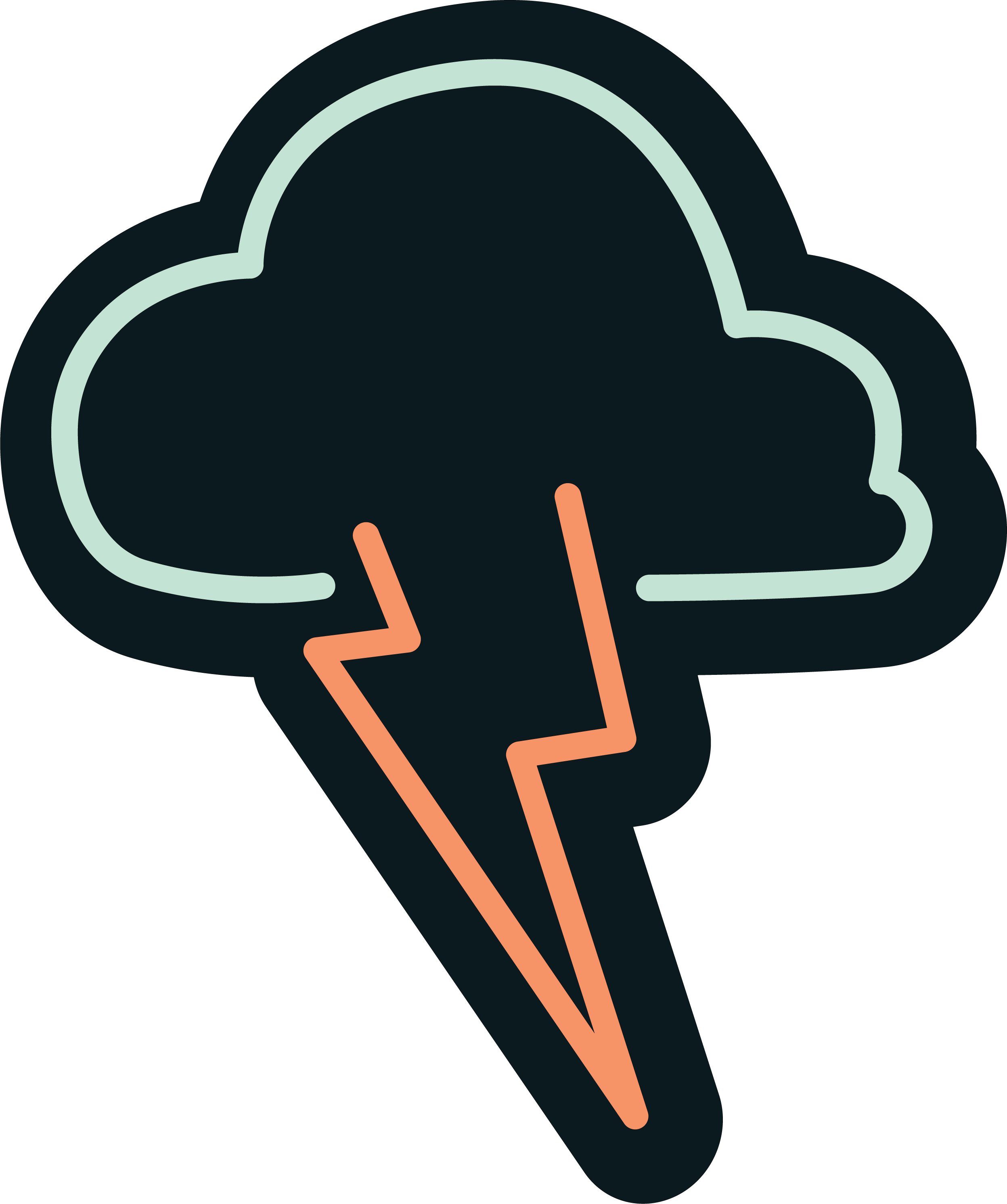 Lightning Cloud Neon SVG Cut File