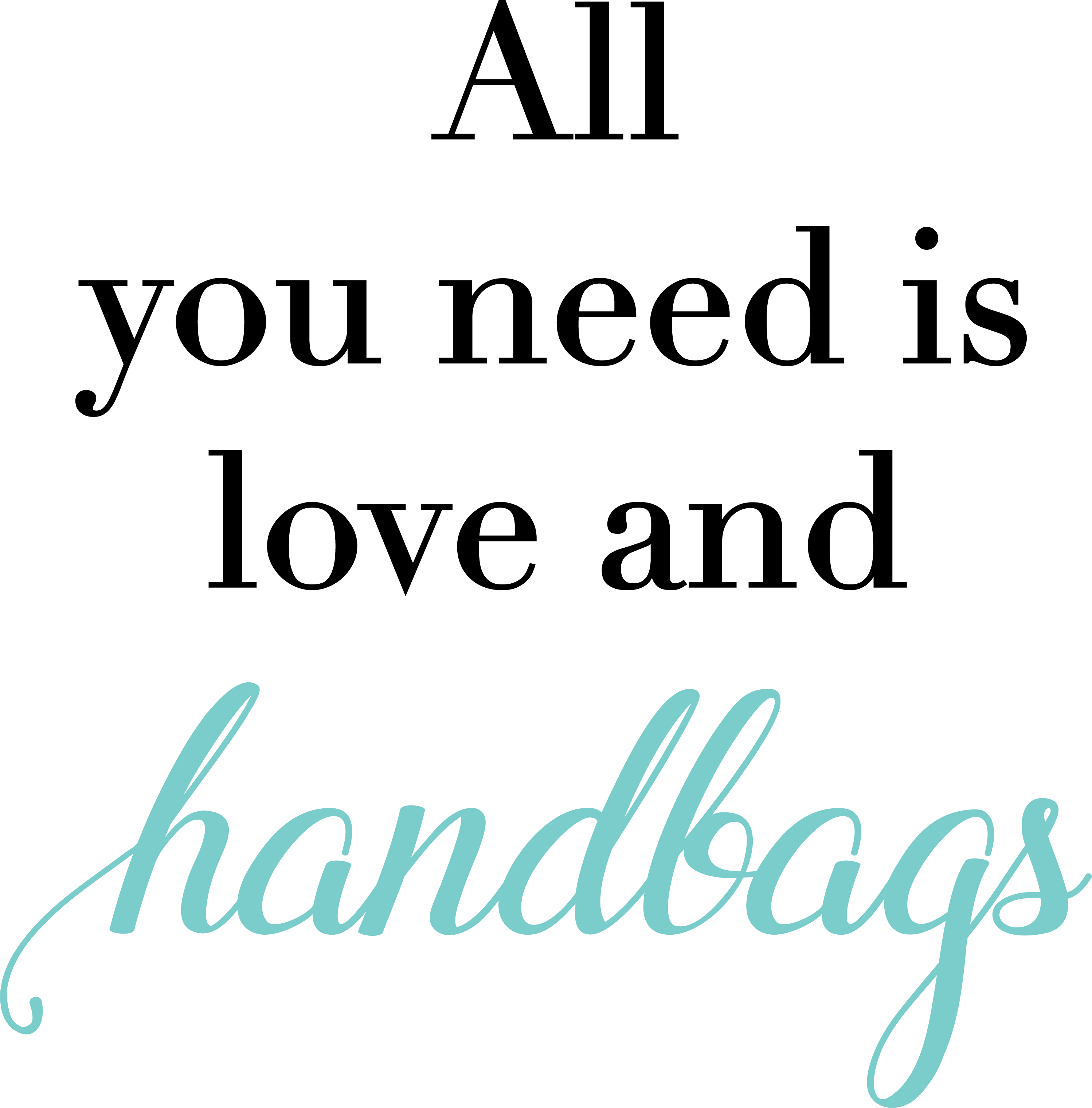All You Need Is Love and Handbags SVG Cut File