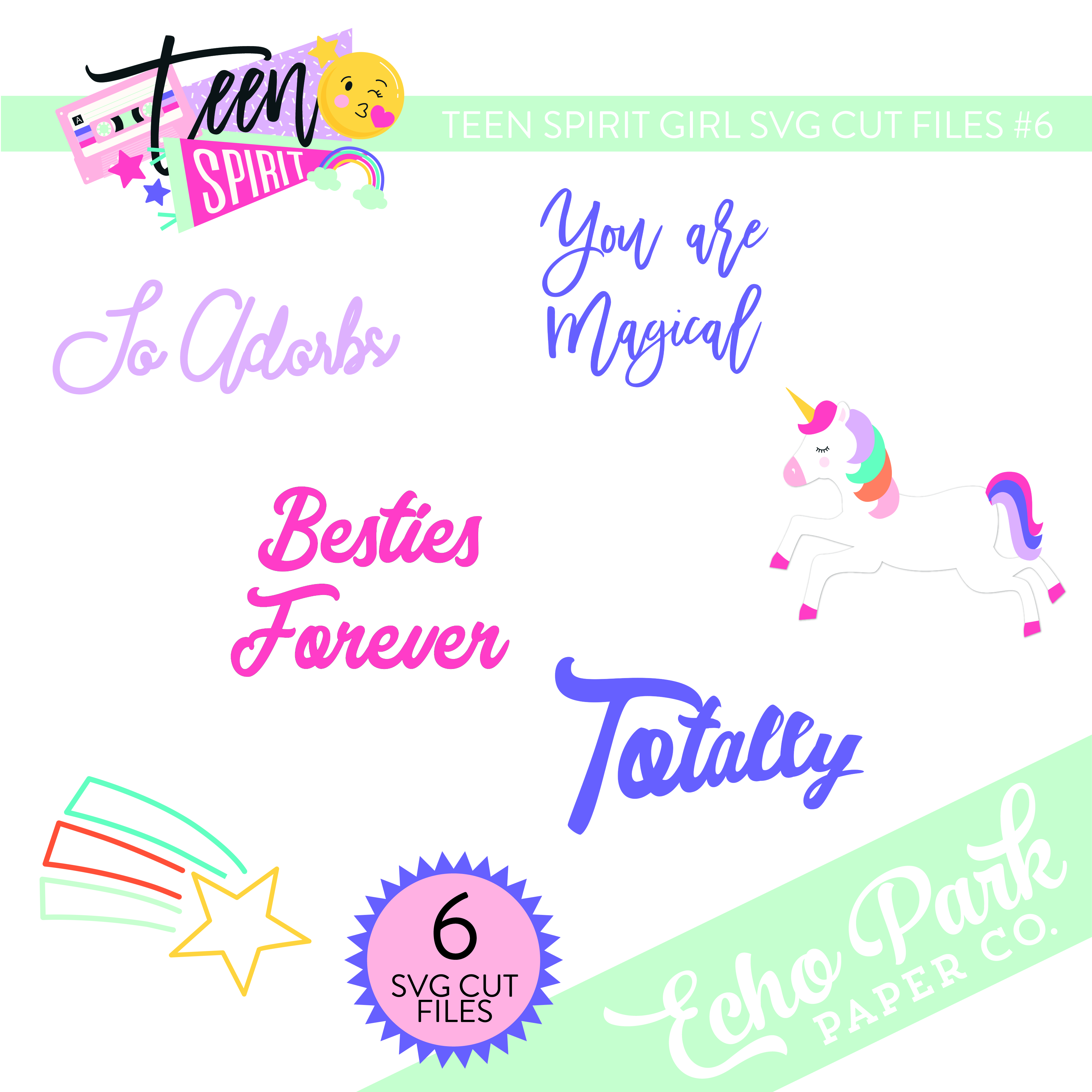 Teen Spirit Girl SVG Cut Files #6