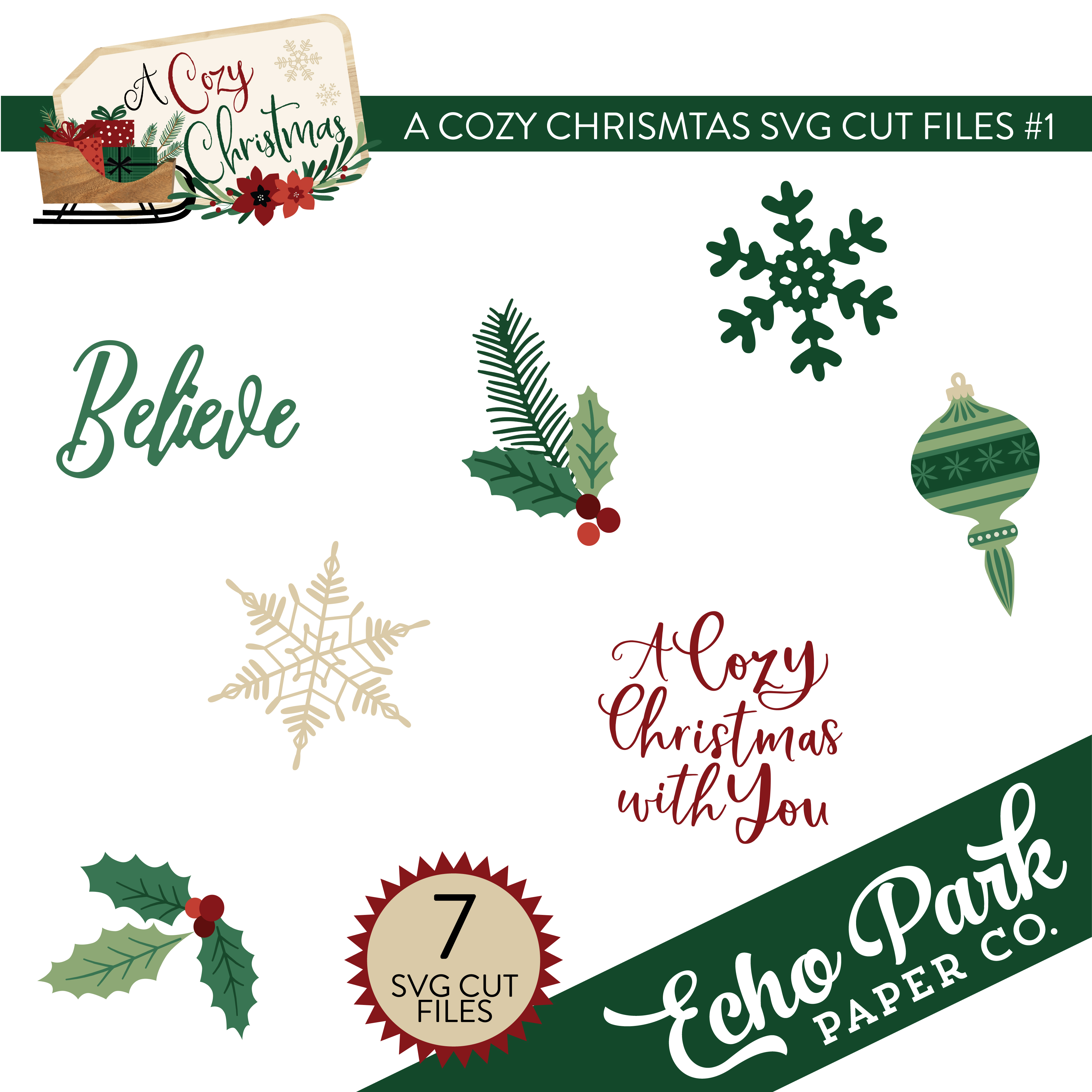 A Cozy Christmas SVG Cut Files #1