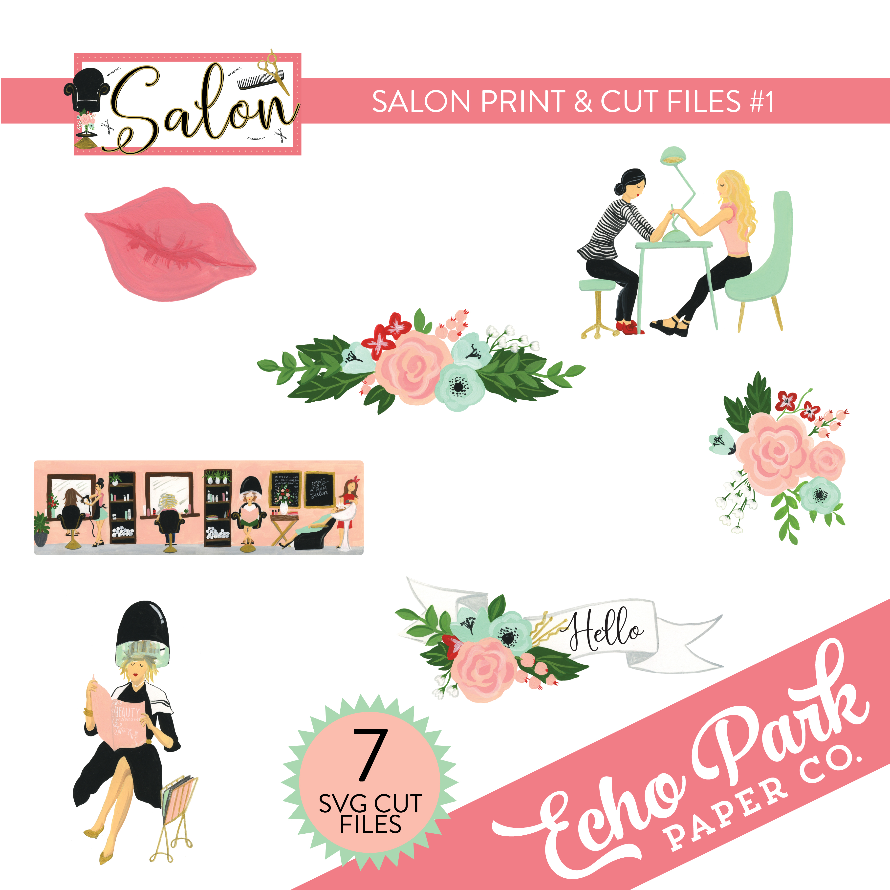 Salon Print & Cut Files #1