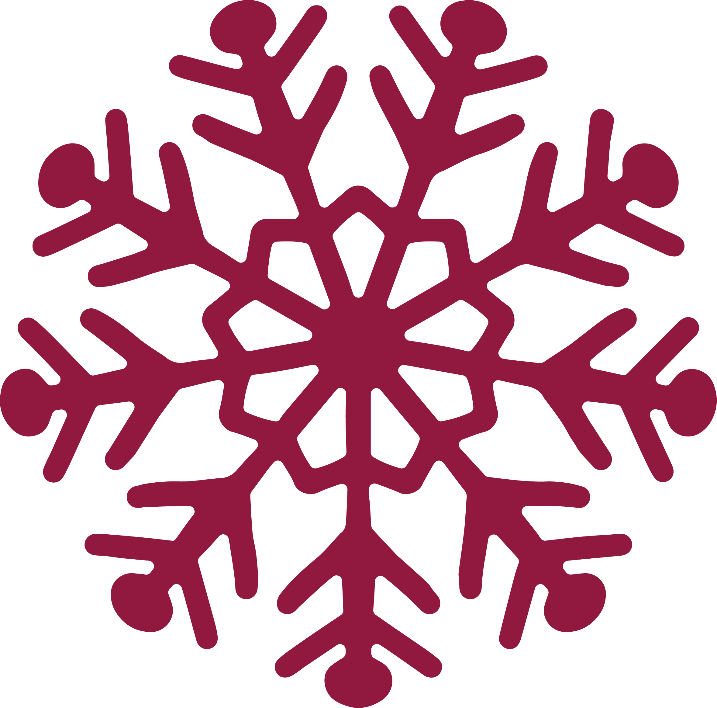 My Favorite Winter Maroon Snowflake SVG Cut Files - Snap Click Supply Co.