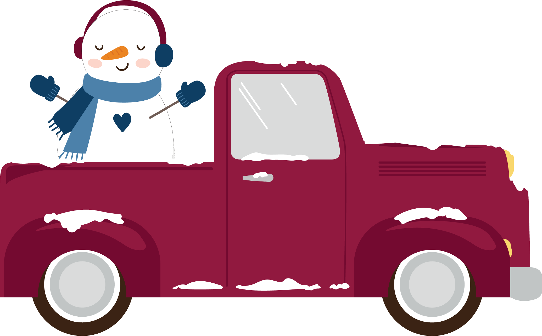 Truck And Snowman Print & Cut File