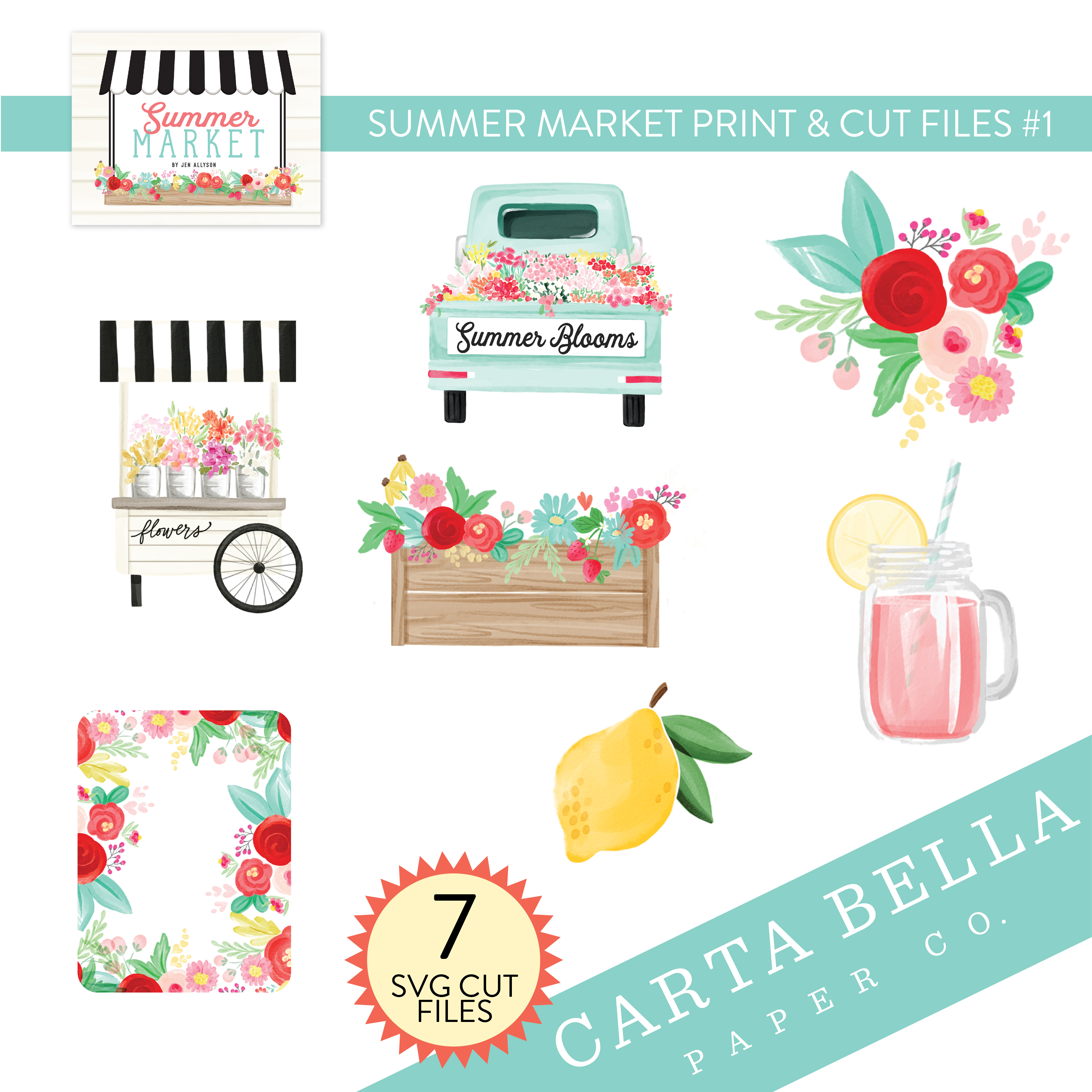 Summer Market Print & Cut Files #1